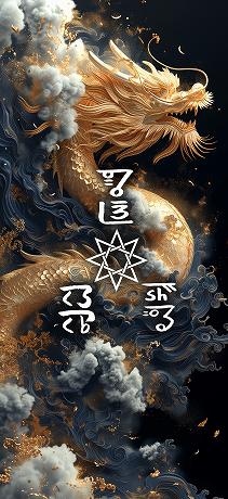龍体文字の才能開花、黄金龍